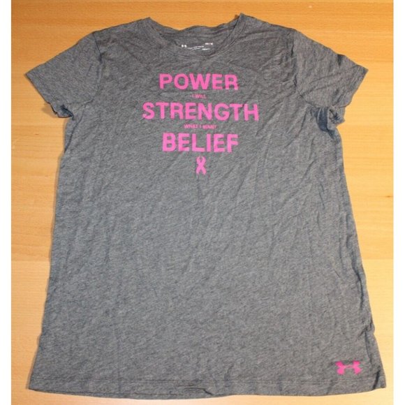 Women Under Armour "Power I Will Strength What I Want Believe" Shirt MD Medium - Picture 1 of 4